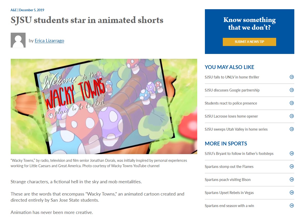Featured on SJSU Newspaper
